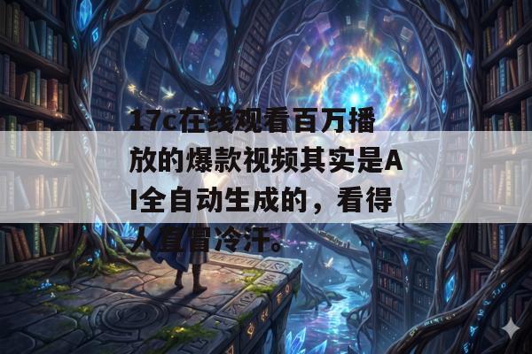 17c在线观看百万播放的爆款视频其实是AI全自动生成的，看得人直冒冷汗。